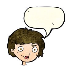 cartoon confused woman with speech bubble N32
