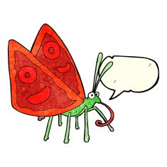 cartoon funny butterfly with speech bubble N3