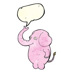 cartoon funny elephant with speech bubble N7
