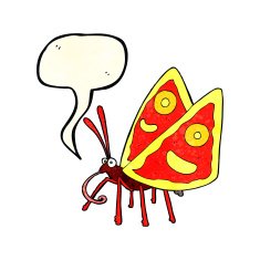 cartoon funny butterfly with speech bubble N4