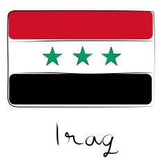 Iraq flag doodle