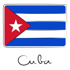Cuba doodle flag