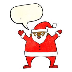 cartoon santa claus with speech bubble N72