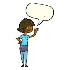 cartoon friendly girl waving with speech bubble N4