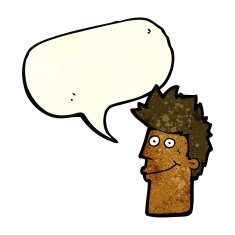 cartoon happy man with speech bubble N166