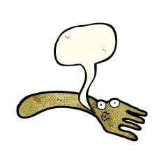 cartoon fork with speech bubble N2