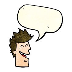 cartoon happy man with speech bubble N167
