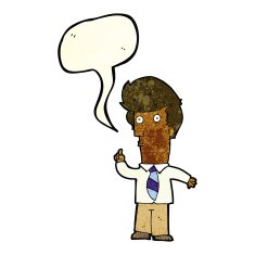 cartoon man with question speech bubble N4