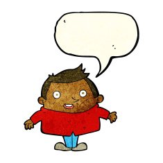 cartoon happy man with speech bubble N170