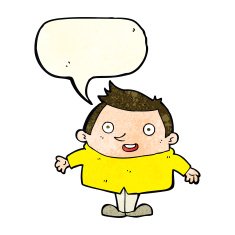 cartoon happy man with speech bubble N172