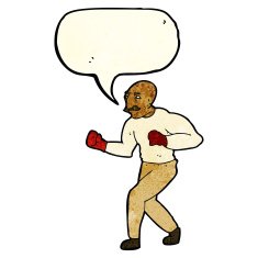 cartoon boxer with speech bubble N2