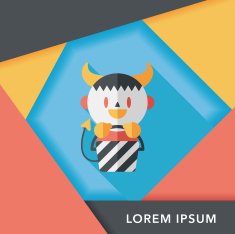 cute wizard flat icon with long shadow eps10 N7