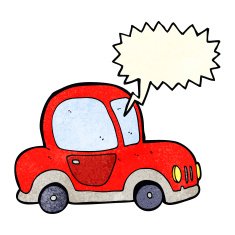 cartoon car with speech bubble N12