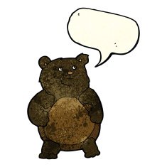 cartoon bear with speech bubble N4