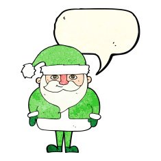 cartoon happy santa claus with speech bubble N11