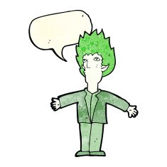 cartoon vampire with speech bubble N44