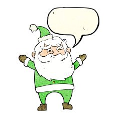 cartoon happy santa claus with speech bubble N12