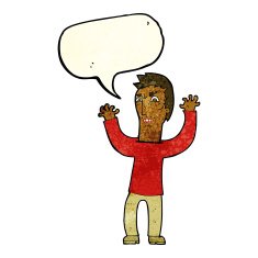 cartoon angry man with speech bubble N31