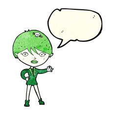 cartoon vampire girl with speech bubble N82