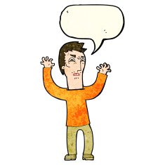 cartoon angry man with speech bubble N32