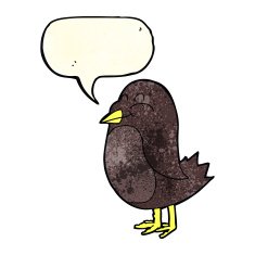 cartoon bird with speech bubble N114