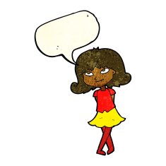 cartoon clever girl with speech bubble N4