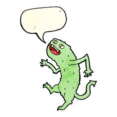 cartoon monster with speech bubble N19