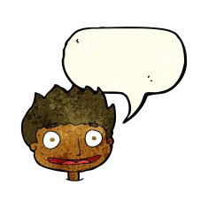 Cartoon happy boy with speech bubble N91