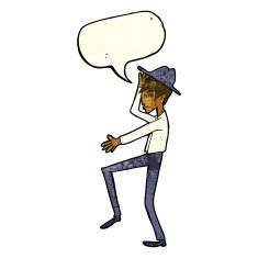 cartoon fashionable man with speech bubble N4