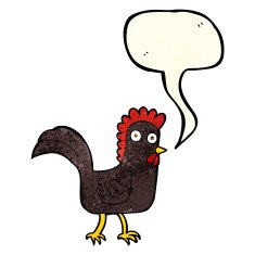 cartoon chicken with speech bubble N5