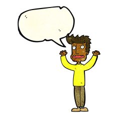 cartoon stressed man with speech bubble N27