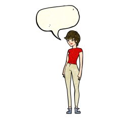 cartoon modern attractive woman with speech bubble N4