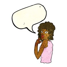 cartoon surprised woman with speech bubble N94