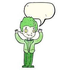 cartoon vampire boy with speech bubble N4