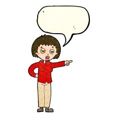 cartoon woman telling off with speech bubble N3