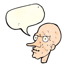 cartoon evil old man with speech bubble N8