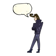 cartoon cool guy with speech bubble N4