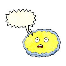shocked cartoon cloud face with speech bubble N2