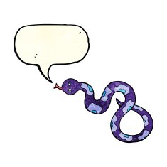 cartoon snake with speech bubble N24