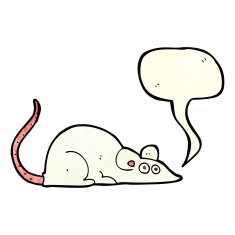 cartoon mouse with speech bubble N2