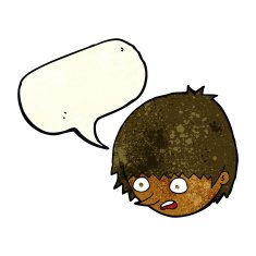 cartoon stressed face with speech bubble N2