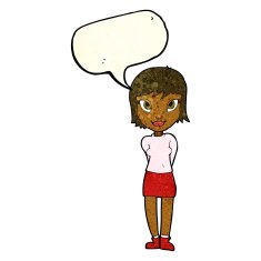 cartoon pretty girl with speech bubble N39