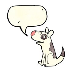 cartoon happy dog with speech bubble N27