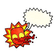 cartoon halloween skull symbol with speech bubble N2