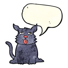 cartoon happy dog with speech bubble N28