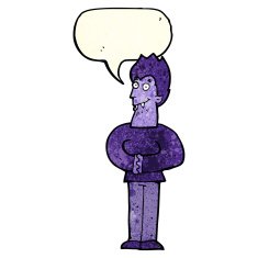 cartoon vampire with speech bubble N48