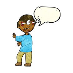 cartoon boy with popping out eyes speech bubble N3