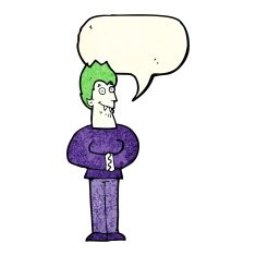 cartoon vampire with speech bubble N50