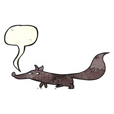 cartoon little fox with speech bubble N12