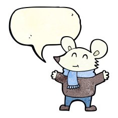 cartoon mouse with speech bubble N4